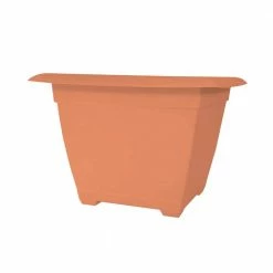Bloem 15 in. Dayton Resin Square Deck Box Planter Coral Sand
