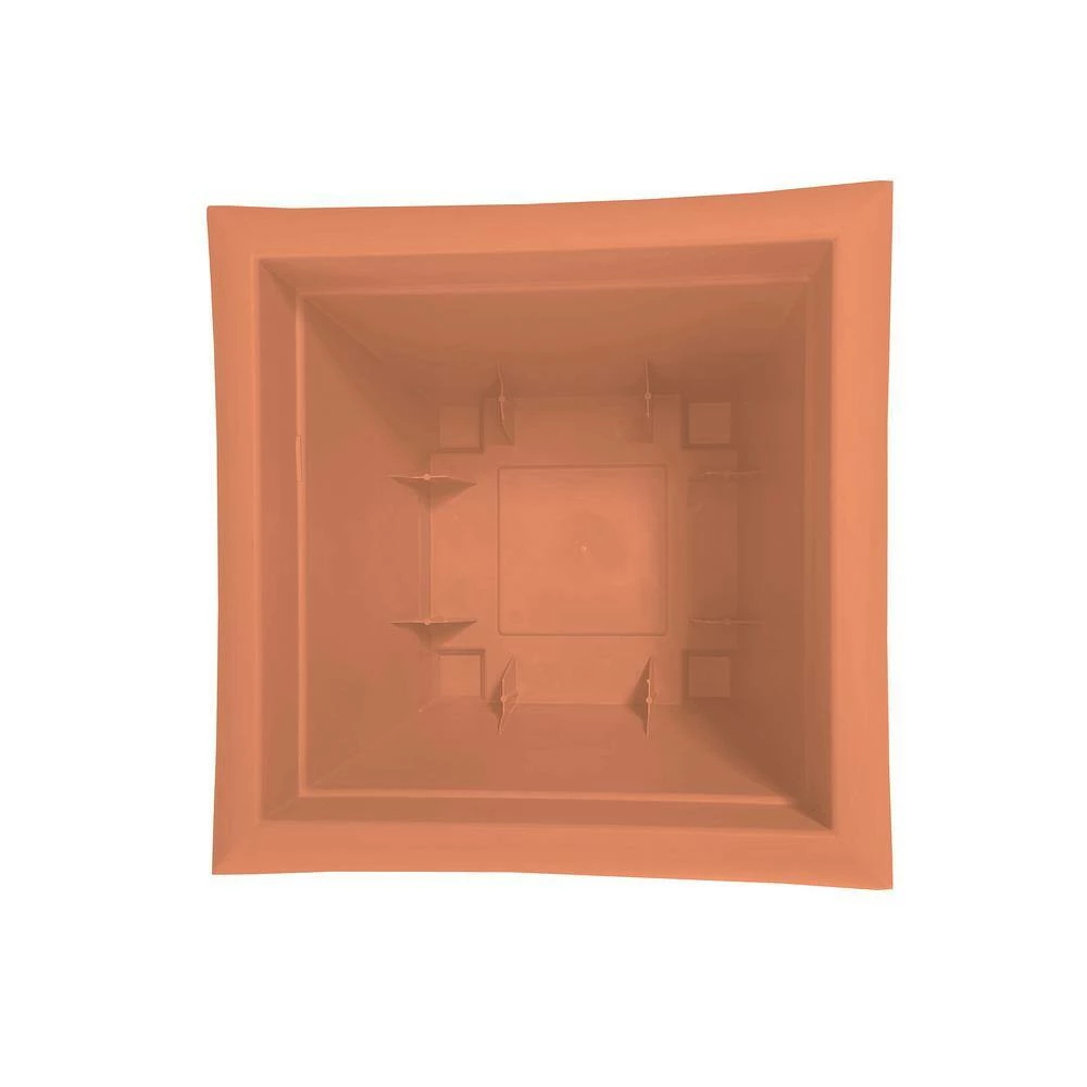 Bloem 15 in. Dayton Resin Square Deck Box Planter Coral Sand 7 Bloem 15 in. Dayton Resin Square Deck Box Planter Coral Sand - Image 5