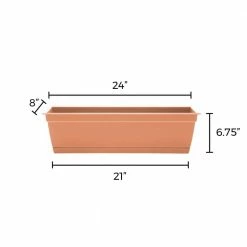 Bloem 24 in. Dayton Resin Window Box Planter Coral Sand -Litton Lane Sales Store coral sand bloem plant pots daywb2421 40 1000