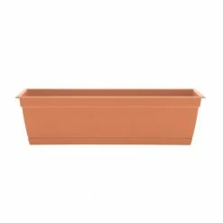 Bloem 24 in. Dayton Resin Window Box Planter Coral Sand