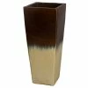 Emissary 35 in. Tall Cream/Java Ceramic Square Planter -Litton Lane Sales Store cream java emissary plant pots 12757cj 2 64 1000