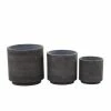Litton Lane 12 in. x 12 in. Dark Grey Magnesium Oxide Modern Planter (Set of 3) -Litton Lane Sales Store dark grey litton lane plant pots 042631 64 1000