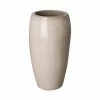 Emissary 27.5 in. Round Distressed White Ceramic Jar/Planter -Litton Lane Sales Store distressed white emissary plant pots 12071dw 64 1000