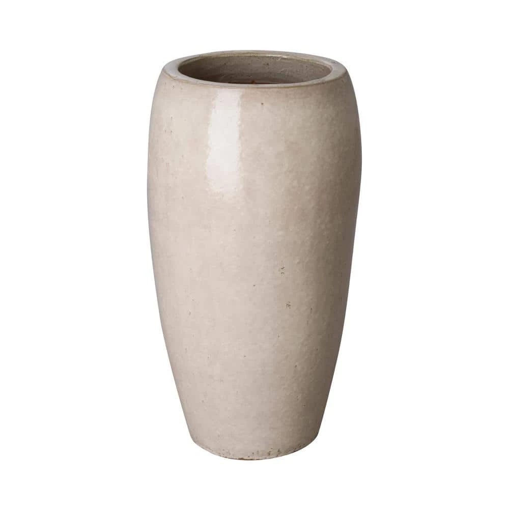 Emissary 27.5 in. Round Distressed White Ceramic Jar/Planter 3 Emissary 27.5 in. Round Distressed White Ceramic Jar/Planter