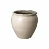 Emissary 21 in. Round Distressed White Ceramic Rimmed Planter -Litton Lane Sales Store distressed white emissary plant pots 12174wt 2 64 1000