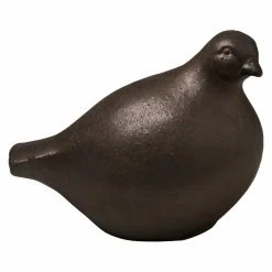 Emissary 17 in. Metallic Glazed Ceramic Quail Garden Statue