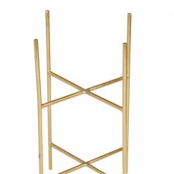 Litton Lane 6 in. x 12 in. Gold Iron Modern Planter(Set of 2) -Litton Lane Sales Store gold litton lane plant pots 040028 44 1000