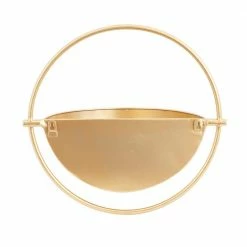 Litton Lane 15 in. x 15 in. Gold Iron Contemporary Planter (Set of 3)