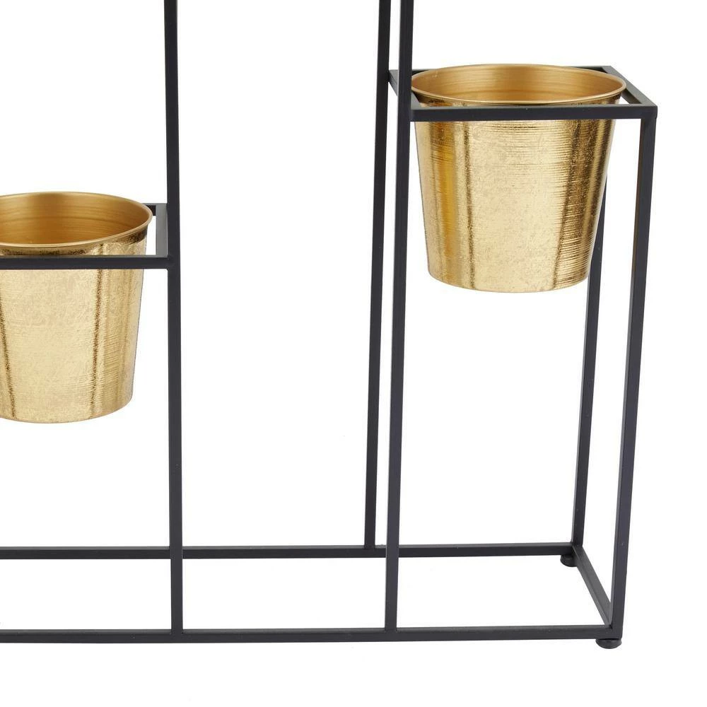 Litton Lane CosmoLiving by Cosmopolitan 31 in. x 21 in. Gold Metal Glam Planter 7 Litton Lane CosmoLiving by Cosmopolitan 31 in. x 21 in. Gold Metal Glam Planter - Image 5
