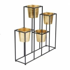 Litton Lane CosmoLiving by Cosmopolitan 31 in. x 21 in. Gold Metal Glam Planter 11 Litton Lane CosmoLiving by Cosmopolitan 31 in. x 21 in. Gold Metal Glam Planter -Litton Lane Sales Store gold litton lane plant pots 041019 4f 1000