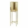 Litton Lane CosmoLiving by Cosmopolitan 46 in. x 13 in. Gold Metal Modern Planter -Litton Lane Sales Store gold litton lane plant pots 041937 64 1000