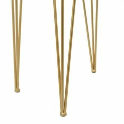 Litton Lane CosmoLiving by Cosmopolitan 30 in. H x 12 in. Gold Metal Modern Planter ( Set of 3) -Litton Lane Sales Store gold litton lane plant pots 041989 fa 1000