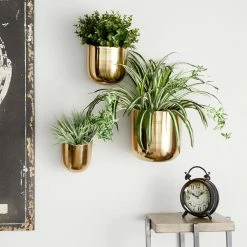 Litton Lane 9 in. x 9 in. Gold Metal Contemporary Planter (Set of 3) 23 Litton Lane 9 in. x 9 in. Gold Metal Contemporary Planter (Set of 3) -Litton Lane Sales Store gold litton lane plant pots 51941 31 1000