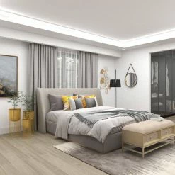 Litton Lane 11 in. x 24 in. Gold Metal Deep Recessed Dome Planter with Elevated Caged Stand (Set of 3) -Litton Lane Sales Store gold litton lane plant pots 51982 1f 1000