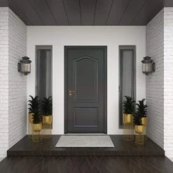 Litton Lane 11 in. x 24 in. Gold Metal Deep Recessed Dome Planter with Elevated Caged Stand (Set of 3) -Litton Lane Sales Store gold litton lane plant pots 51982 fa 1000