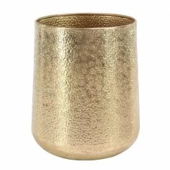 Litton Lane 20 in. x 17 in. Gold Aluminum Glam Planter (Set of 3) -Litton Lane Sales Store gold litton lane plant pots 57419 1f 1000