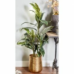 Litton Lane 20 in. x 17 in. Gold Aluminum Glam Planter (Set of 3) -Litton Lane Sales Store gold litton lane plant pots 57419 31 1000