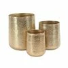 Litton Lane 20 in. x 17 in. Gold Aluminum Glam Planter (Set of 3) -Litton Lane Sales Store gold litton lane plant pots 57419 64 1000