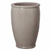 Emissary 27 in. Gray Glazed Ceramic Round Planter -Litton Lane Sales Store gray emissary plant pots 12821gr 2 64 1000