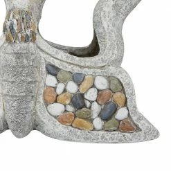 Litton Lane 15 in. x 18 in. Gray Fiberglass Traditional Planter -Litton Lane Sales Store gray litton lane plant pots 042545 1d 1000