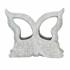 Litton Lane 15 in. x 18 in. Gray Fiberglass Traditional Planter -Litton Lane Sales Store gray litton lane plant pots 042545 66 1000