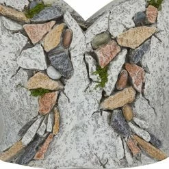 Litton Lane 16 in. x 15 in. Gray Fiberglass Traditional Planter -Litton Lane Sales Store gray litton lane plant pots 042557 1d 1000