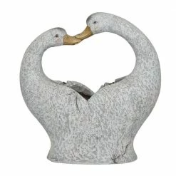 Litton Lane 16 in. x 15 in. Gray Fiberglass Traditional Planter -Litton Lane Sales Store gray litton lane plant pots 042557 66 1000