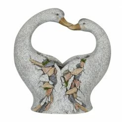 Litton Lane 16 in. x 15 in. Gray Fiberglass Traditional Planter -Litton Lane Sales Store gray litton lane plant pots 042557 77 1000