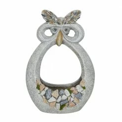 Litton Lane 20 in. x 14 in. Gray Fiberglass Traditional Planter -Litton Lane Sales Store gray litton lane plant pots 042588 4f 1000