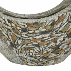 Litton Lane 16 in. x 15 in. Gray Fiberglass Traditional Planter -Litton Lane Sales Store gray litton lane plant pots 042611 a0 1000