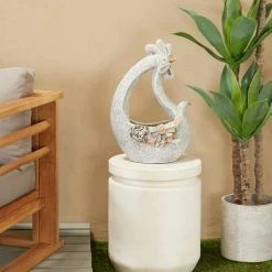 Litton Lane 20 in. x 13 in. Gray Fiberglass Traditional Planter 15 Litton Lane 20 in. x 13 in. Gray Fiberglass Traditional Planter -Litton Lane Sales Store gray litton lane plant pots 042625 31 1000