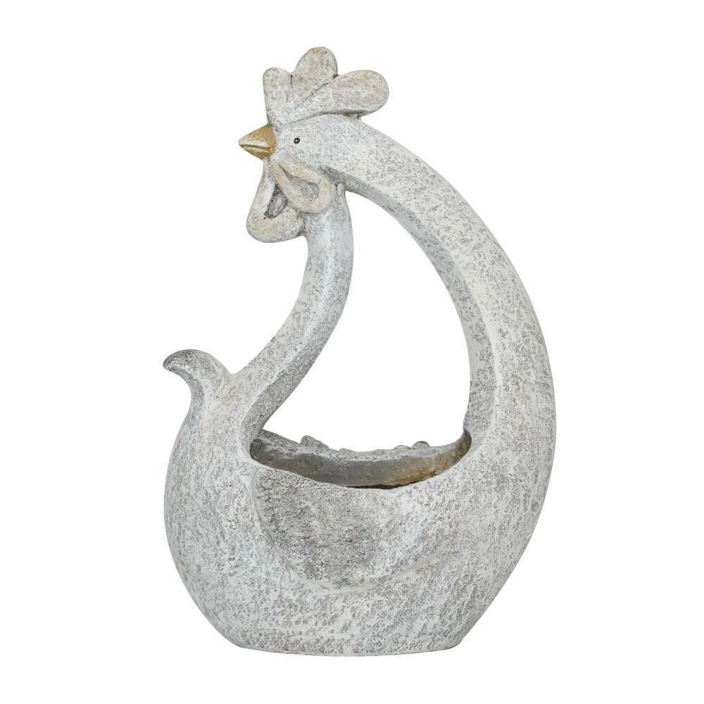 Litton Lane 20 in. x 13 in. Gray Fiberglass Traditional Planter 7 Litton Lane 20 in. x 13 in. Gray Fiberglass Traditional Planter - Image 5