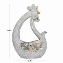 Litton Lane 20 in. x 13 in. Gray Fiberglass Traditional Planter 14 Litton Lane 20 in. x 13 in. Gray Fiberglass Traditional Planter -Litton Lane Sales Store gray litton lane plant pots 042625 c3 1000