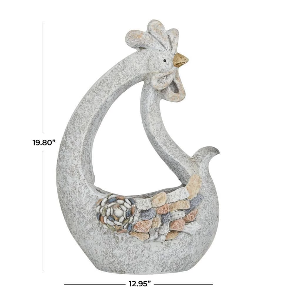 Litton Lane 20 in. x 13 in. Gray Fiberglass Traditional Planter 8 Litton Lane 20 in. x 13 in. Gray Fiberglass Traditional Planter - Image 6