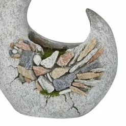 Litton Lane 18 in. x 13 in. Gray Fiberglass Traditional Planter 16 Litton Lane 18 in. x 13 in. Gray Fiberglass Traditional Planter -Litton Lane Sales Store gray litton lane plant pots 042627 1d 1000