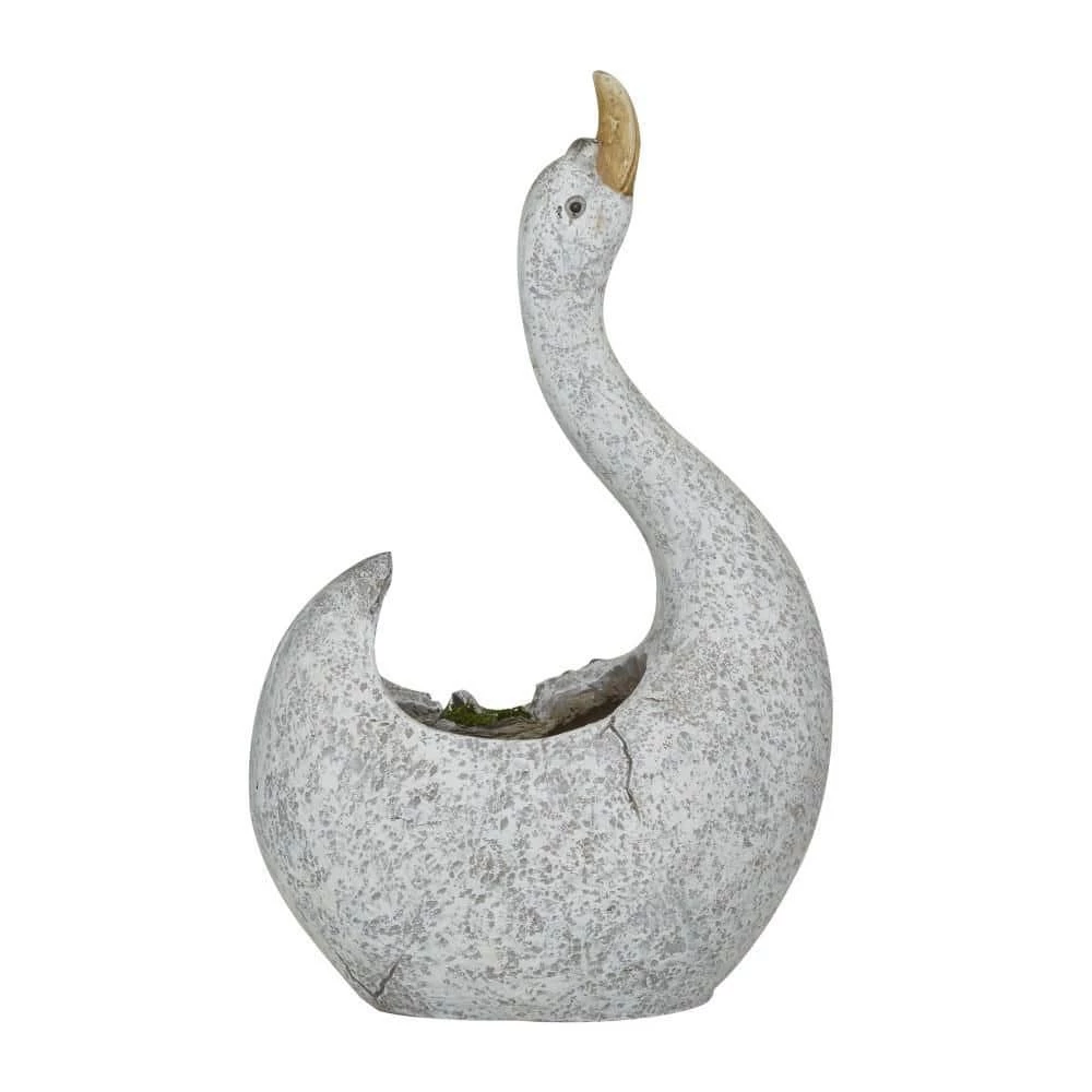 Litton Lane 18 in. x 13 in. Gray Fiberglass Traditional Planter 8 Litton Lane 18 in. x 13 in. Gray Fiberglass Traditional Planter - Image 6