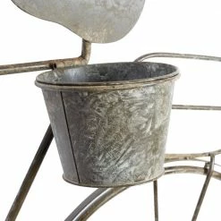 Litton Lane 34 in. H x 46 in. W Grey Metal Farmhouse Planter -Litton Lane Sales Store gray litton lane plant pots 16435 44 1000