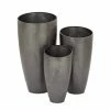 Litton Lane 15 in. x 30 in. Gray Metal Light Weight Planter with Tapered Base and Polished Exterior (Set of 3) -Litton Lane Sales Store gray litton lane plant pots 53360 64 1000
