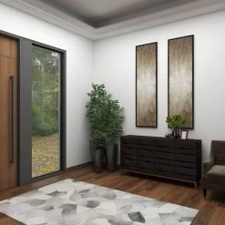 Litton Lane 15 in. x 30 in. Gray Metal Light Weight Planter with Tapered Base and Polished Exterior (Set of 3) -Litton Lane Sales Store gray litton lane plant pots 53360 76 1000