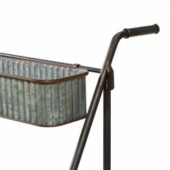 Litton Lane 37 in. Grey Metal Farmhouse Plantstand -Litton Lane Sales Store gray litton lane plant stands 16436 1f 1000