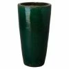 Emissary 36 in. Tall Round Green Ceramic Planter -Litton Lane Sales Store green emissary plant pots 12132gn 2 64 1000