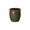 Emissary 11 in. Dia Round Green Wash Ceramic Planter 1 Emissary 11 in. Dia Round Green Wash Ceramic Planter -Litton Lane Sales Store green wash emissary plant pots 12035gw 1 64 1000