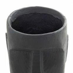 Litton Lane 18 in. H x 14 in. Dark Gray MGO Contemporary Head Planter -Litton Lane Sales Store grey litton lane plant pots 040180 44 1000