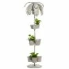 Litton Lane 55 in. H x 16 in. W Grey Contemporary Metal Planter -Litton Lane Sales Store grey litton lane plant pots 041206 64 1000