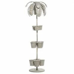 Litton Lane 55 in. H x 16 in. W Grey Contemporary Metal Planter -Litton Lane Sales Store grey litton lane plant pots 041206 e1 1000