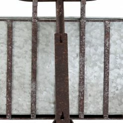 Litton Lane 20 in. Grey Metal Farmhouse Planter -Litton Lane Sales Store grey litton lane plant pots 50819 1f 1000