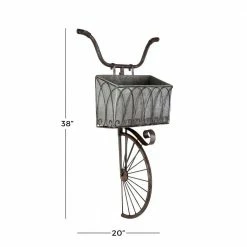 Litton Lane 20 in. Grey Metal Farmhouse Planter -Litton Lane Sales Store grey litton lane plant pots 50819 76 1000