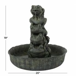 Litton Lane Green Resin Rustic Indoor and Outdoor Fountain -Litton Lane Sales Store litton lane freestanding fountains 040288 c3 1000