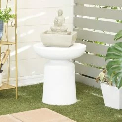 Litton Lane Beige Resin Traditional Indoor and Outdoor Fountain -Litton Lane Sales Store litton lane freestanding fountains 040634 31 1000