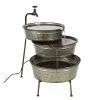 Litton Lane Gray Metal Farmhouse Indoor and Outdoor Fountain -Litton Lane Sales Store litton lane freestanding fountains 70550 64 1000